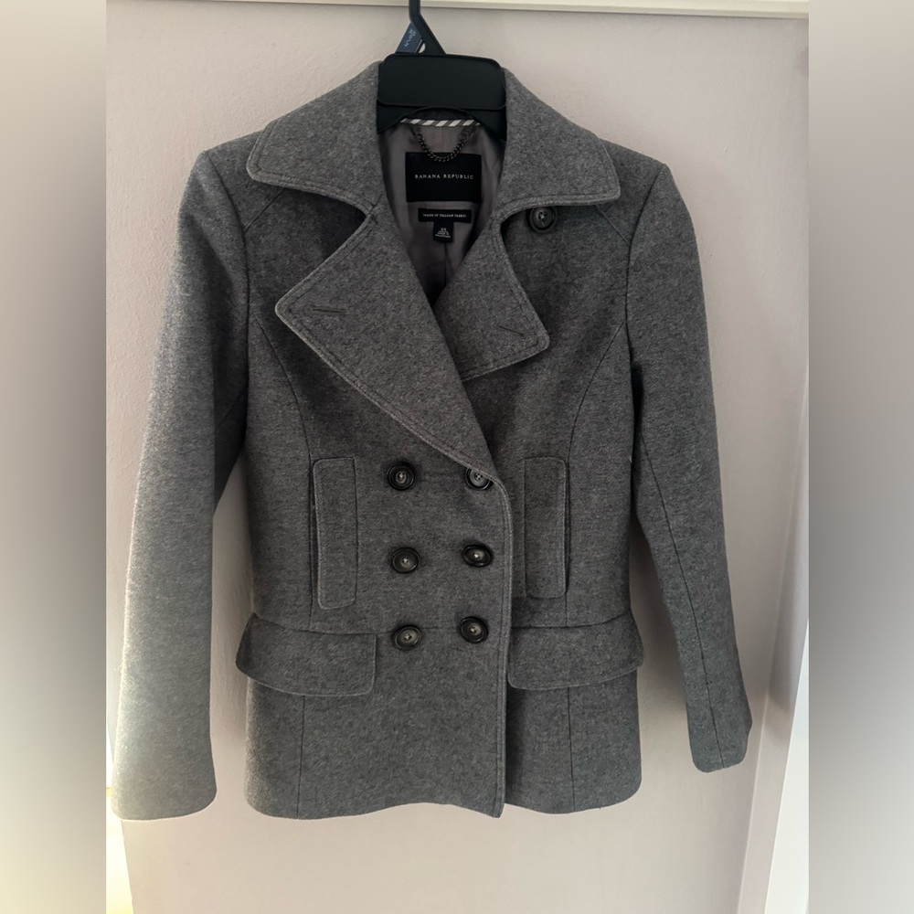 Banana Republic Charcoal Women's Italian Wool Peacoat (XS)